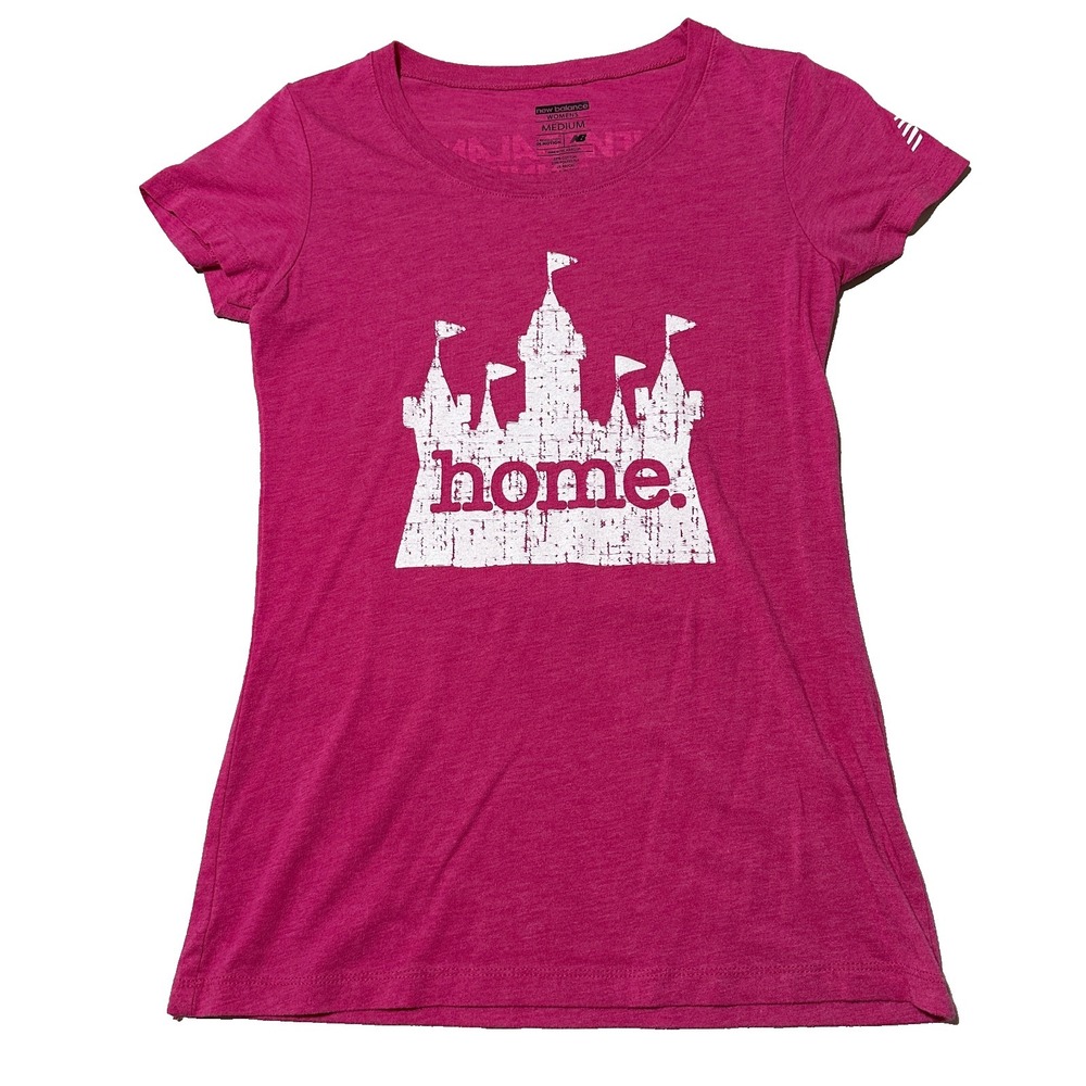 New Balance runDisney Pink Running Shirt Castle "Home" Women's M